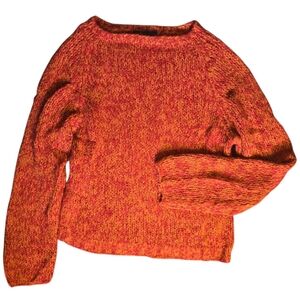 Slates Janet Howard Chunky Orange Wool Sweater -XL